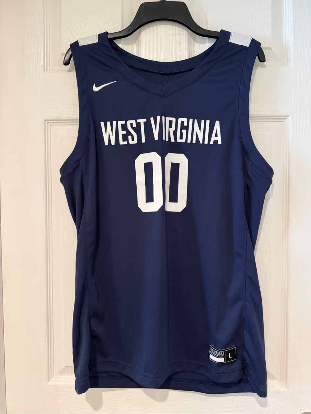 Nike Navy West Virginia men’s Basketball Jersey with White Accents size large